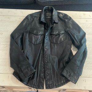 All Saint black leather jacket.  Large